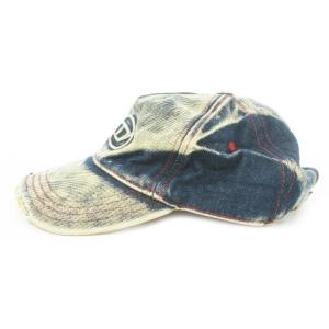 DIESEL 帽子 キャップ 野球帽 BBキャップ デニム ダメージ加工 ロゴ 2 M 紺 ネイビー /AO7 GY12