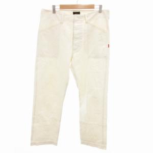 16AW バッツ トラウザーズ パンツ ヘリンボーン ロゴ パッチ 3 白 ホワイト 162LTDT-PTM02