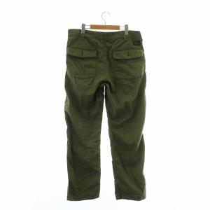 WTAPS 16SS ミリタリーパンツ ワークパンツ ストレート ジップフライ ロゴ 3 L カーキ /XZ GY12