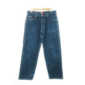 JEANS ペインターデニムパンツ ジーンズ ワークパンツ ワイドストレート レザーパッチ ワンポイント