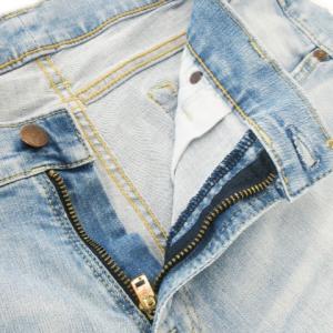 Big John キャロットレッグ デニム ジーンズ テーパード ブリーチ加工 W30 青 ライトブルー MMM134J