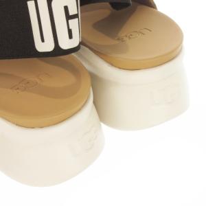 UGG australia SILVERLAKE サンダル ストラップ ムートンファー スエード 切替 ロゴ 6 23cm 茶 ブラウン