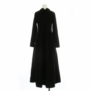 UNITED ARROWS 24SS フィット＆フレアワンピース 2WAY リブニット 長袖 ロング 切り替え F 黒 ブラック 1526-183-3825