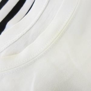 THE NORTH FACE Tシャツ カットソー ロンT クルーネック 丸首 長袖 ロゴ刺繍 ボーダー M 白 ホワイト /CK3