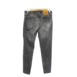 Big John ジョガーパンツ ハイパーストレッチデニム テーパード ダメージ加工 リペア加工 ペイント加工 ヒョウ柄