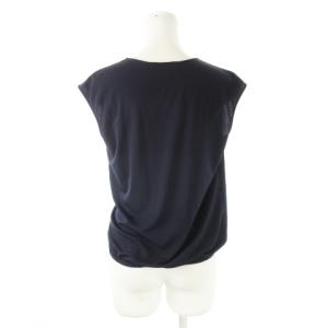 EPOCA カシュクールブラウス カットソー ノースリーブ ジャージー素材 ストレッチ タック 40 M 紺 ネイビー