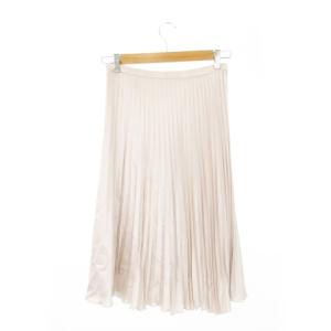 EPOCA プリーツスカート ひざ丈 ミモレ ロング ツヤ感 38 S ピンクベージュ /AH10