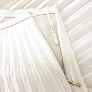 EPOCA プリーツスカート ひざ丈 ミモレ ロング ツヤ感 38 S ピンクベージュ /AH10