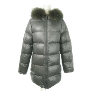 ダウンコート ダブルジップ フーディー ファー 40 L グレー /AO10 GY30