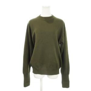 ニット セーター  ボトルネック 長袖 ウール カシミヤ混 フィンガーホール 2 M 緑 カーキ /AH18