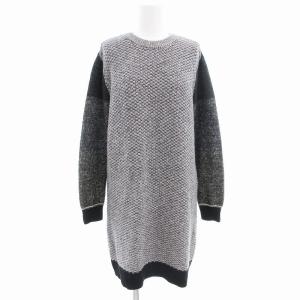 PAUL チュニックニット セーター クルーネック ウール 長袖 M グレー /AE