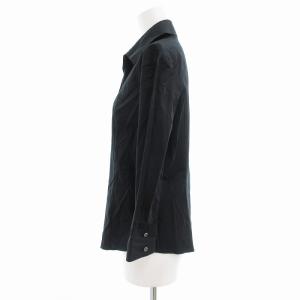 BURBERRY LONDON 美品 シャツ ブラウス フロントフライ 7分袖 38 S 黒 ブラック /AE