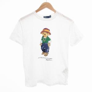 ベアコットンジャージーTシャツ カットソー クルーネック 半袖 S 白 ホワイト /AE