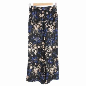 Theory 美品 イージーパンツ スラックス 薄手 花柄 XS 黒 ブラック /AE