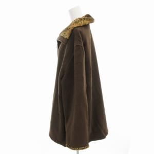 MARELLA ヴィンテージ コート 切替 アニマル柄 ウール アンゴラ混 アルパカ混 ミドル丈 40 茶 ブラウン /HO