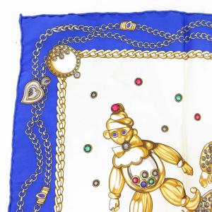 Chopard ハンカチーフ スカーフ ロボット柄 絹 シルク 青 ブルー /JS