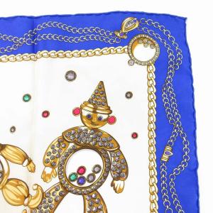 Chopard ハンカチーフ スカーフ ロボット柄 絹 シルク 青 ブルー /JS