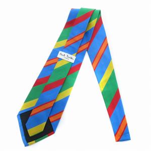 PAUL SMITH LONDON ネクタイ レギュラータイ ストライプ 総柄 絹 シルク マルチカラー /JS