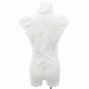 EMPORIO ARMANI シャツ ブラウス 半袖 花モチーフ 38 白 ホワイト /JS