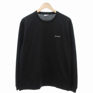 美品 Tシャツ ロンT 長袖 バックプリント ロゴ L 黒 ブラック /JS