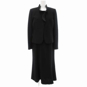 ブラックフォーマル ワンピーススーツ ジャケット ひざ丈 七分袖 シアー 7 黒 /JS