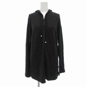 フルジップパーカ ニット M ダークグレー /UO