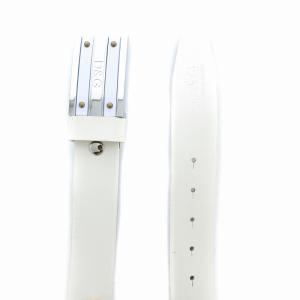 D&G ベルト スクエアバックル レザー ロゴ刻印 115cm 白 ホワイト /JS