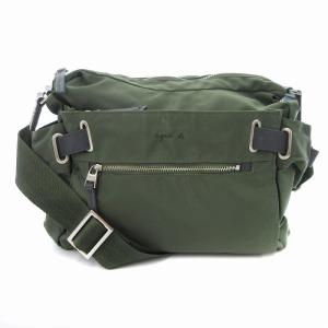 ショルダーバッグ ナイロン サイドベルト ロゴ 緑 グリーン カーキ /JS