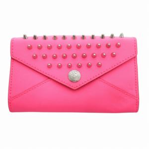 美品 ショルダーバッグ スタッズ チェーン ピンク /HO