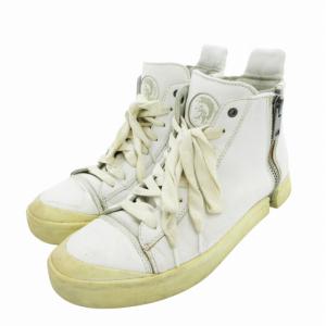 スニーカー シューズ ハイカット サイドジップ レザー US10 28.0cm 白 ホワイト /HO