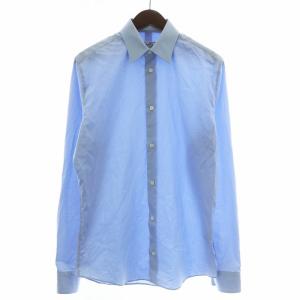 シャツ 長袖 セリエボタン 37 XS 青 ブルー /XZ GY04