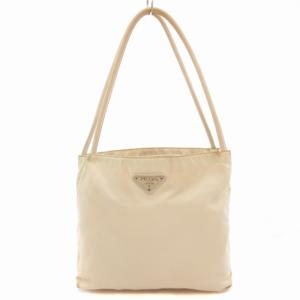 ハンドバッグ 三角プレート ナイロン 白 ホワイト /UD GY04