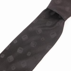 ネクタイ 絹 シルク 総柄 黒 ブラック /UD GY04