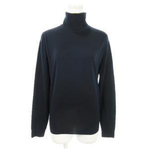 ニット セーター タートルネック 長袖 ウール 無地 S 紺 ネイビー /AO13 GY04
