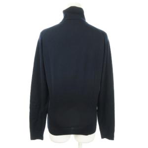JOHN SMEDLEY ニット セーター タートルネック 長袖 ウール 無地 S 紺 ネイビー /AO13 GY04