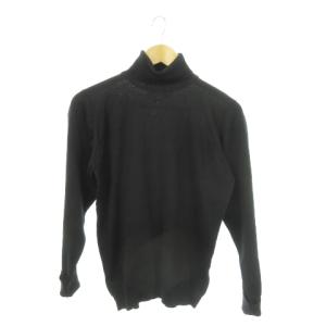 ニット セーター タートルネック 長袖 ウール 薄手 ストレッチ XS 黒 ブラック /MN16 GY04