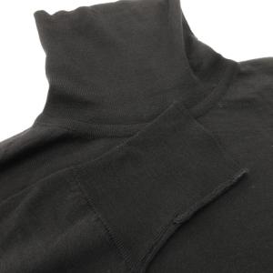 JOHN SMEDLEY ニット セーター タートルネック 長袖 ウール 薄手 ストレッチ XS 黒 ブラック /MN16 GY04