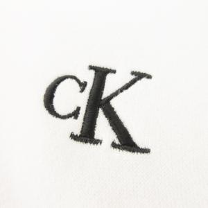 Calvin Klein パーカー プルオーバー スウェット ロゴ刺繍 ワンポイント 裏起毛 M 白 ホワイト /AH5 GY04