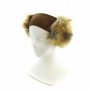 ビリリース VIRILIS 毛皮 ヘッドバンド フォックスファー ロゴ ワンサイズ 茶 ブラウン GY30
