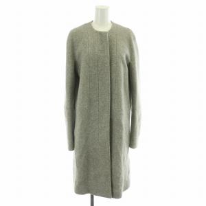 ノーカラーコート ロング ウール 34 S グレー /MW GY09