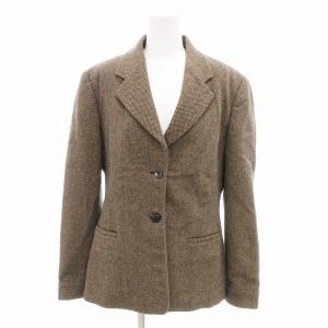 テーラードジャケット 総裏 2B ヘリンボーン ウール 42 茶 ブラウン /HO GY09