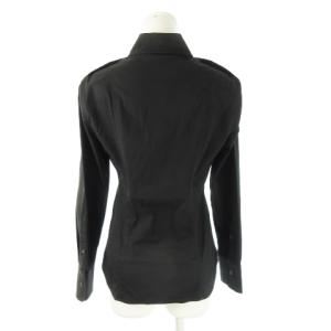 GUCCI シャツ レギュラー 長袖 ダブルポケット ストレッチ 40 M 黒 ブラック 203-1917-4906