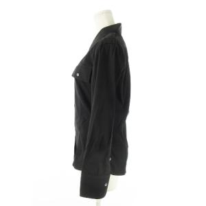 GUCCI シャツ レギュラー 長袖 ダブルポケット ストレッチ 40 M 黒 ブラック 203-1917-4906