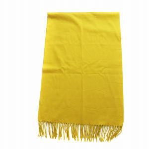 LANVIN マフラー ストール フリンジ カシミヤ ロゴ 黄 イエロー GY09 /MQ