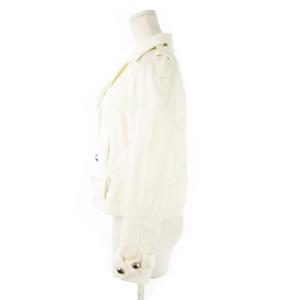 LANVIN en Bleu Pコート ピーコート スウェット リネンブレンド ショート丈 ダブル ベルトデザイン 38 M 白 ホワイト
