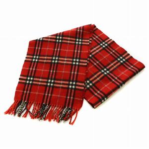 マフラー ストール フリンジ チェック柄 ロゴ 赤 レッド GY09 /MQ