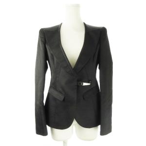 テーラードジャケット シングル ロゴ刻印金具 ロゴ裏地 38 M 黒 ブラック /CK22 GY09
