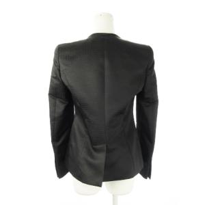EMPORIO ARMANI テーラードジャケット シングル ロゴ刻印金具 ロゴ裏地 38 M 黒 ブラック /CK22 GY09