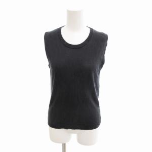 マルジェラ期 ノースリーブ ニット ベスト プルオーバー シルク 絹100% ME 黒 ブラック /HO