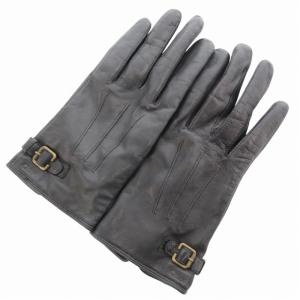 レザー手袋 グローブ ベルトデザイン 黒 ブラック /GV GY35